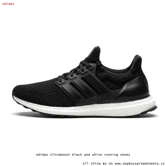 Adidas Ultraboost black and white running shoes