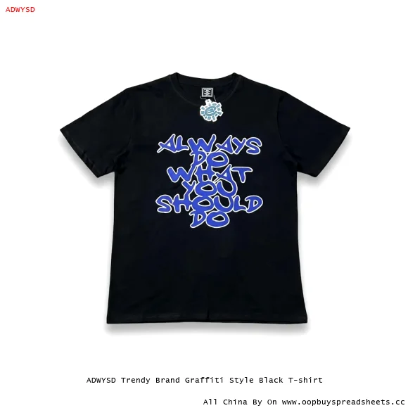 ADWYSD Trendy Brand Graffiti Style Black T-shirt