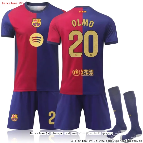 Barcelona's classic red and blue football jersey