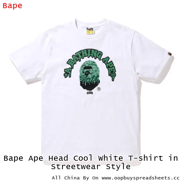 Bape Ape Head Cool White T-shirt in Streetwear Style