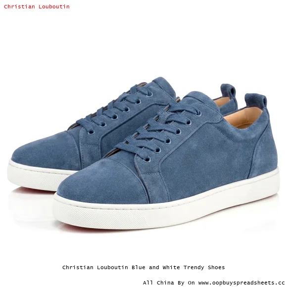 Christian Louboutin Blue and White Trendy Shoes