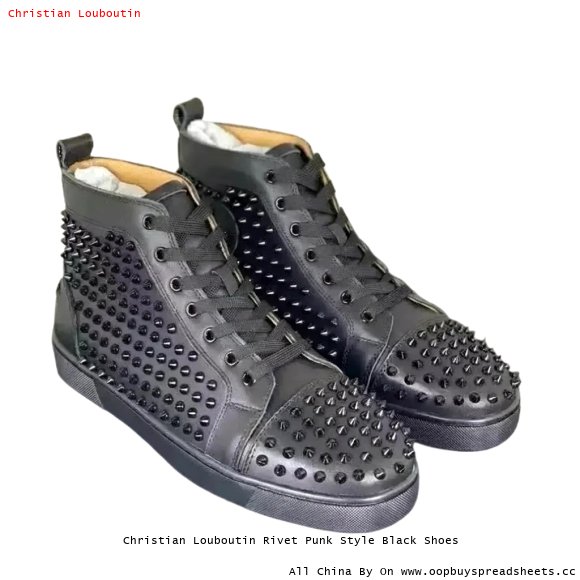 Christian Louboutin Rivet Punk Style Black Shoes