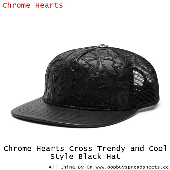 Chrome Hearts Cross Trendy and Cool Style Black Hat