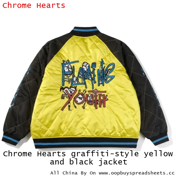 Chrome Hearts graffiti-style yellow and black jacket