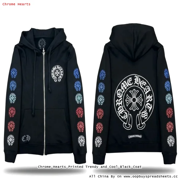 Chrome Hearts Printed Trendy and Cool Black Coat