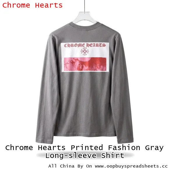 Chrome Hearts Printed Fashion Gray Long-sleeve Shirt