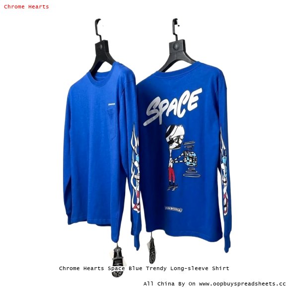 Chrome Hearts Space Blue Trendy Long-sleeve Shirt