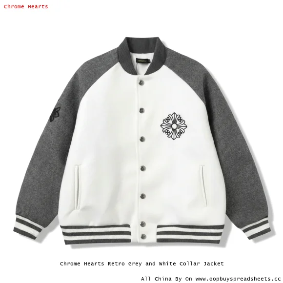 Chrome Hearts Retro Grey and White Collar Jacket