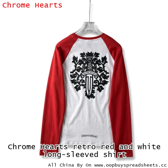 Chrome Hearts retro red and white long-sleeved shirt