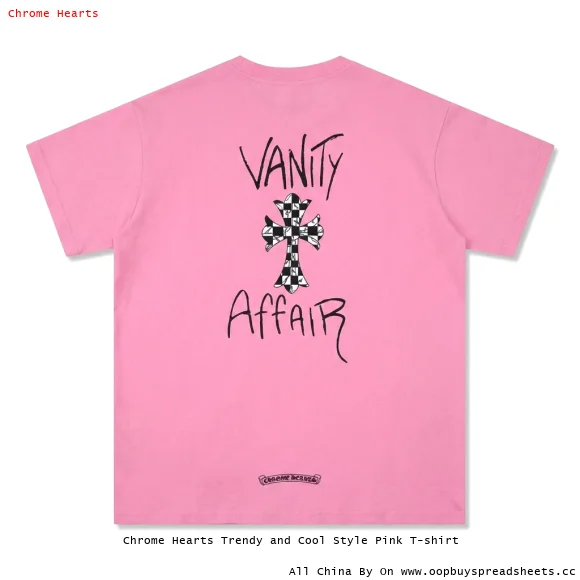 Chrome Hearts Trendy and Cool Style Pink T-shirt