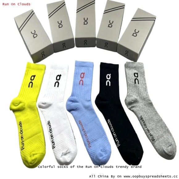 Colorful socks of the Run On Clouds trendy brand