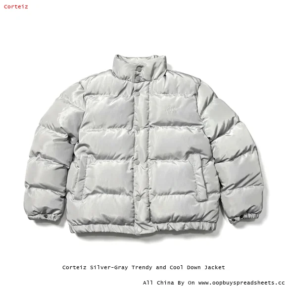 Corteiz Silver-Gray Trendy and Cool Down Jacket