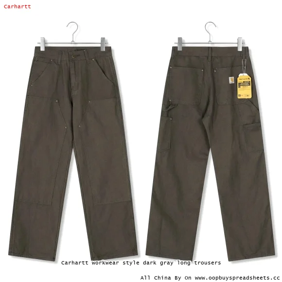 Carhartt workwear style dark gray long trousers