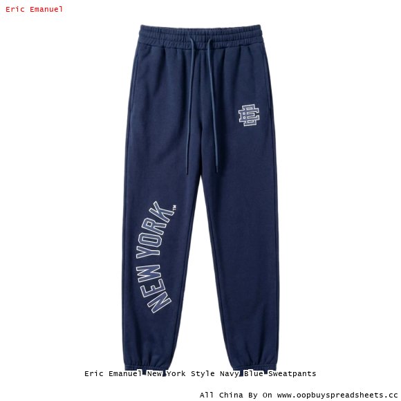 Eric Emanuel New York Style Navy Blue Sweatpants