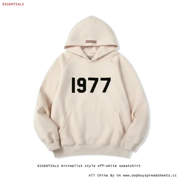 ESSENTIALS minimalist style off-white sweatshirt
