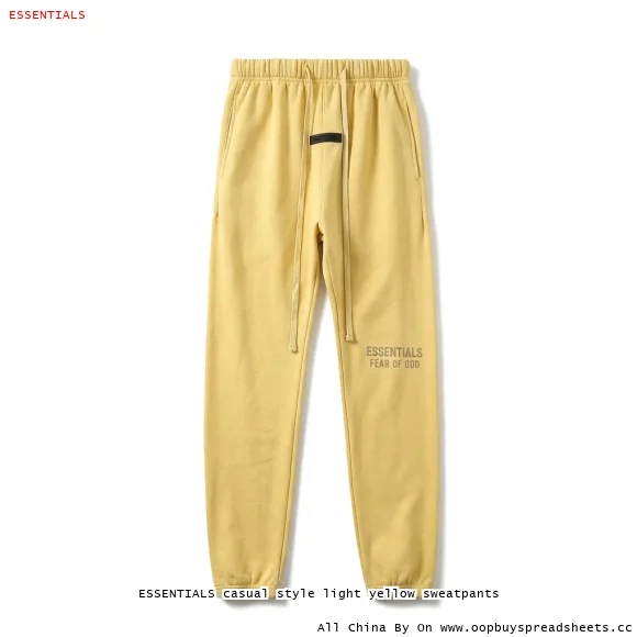 ESSENTIALS casual style light yellow sweatpants