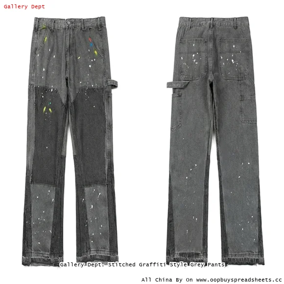 Gallery Dept. Stitched Graffiti Style Grey Pants