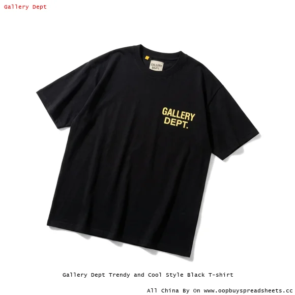 Gallery Dept Trendy and Cool Style Black T-shirt