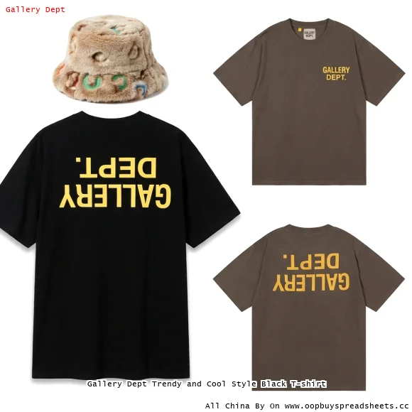 Gallery Dept Trendy and Cool Style Black T-shirt