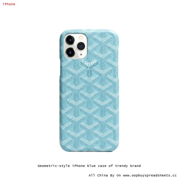 Geometric-style iPhone blue case of trendy brand