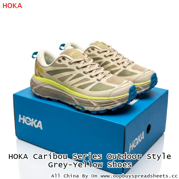 HOKA Caribou Series Outdoor Style Grey-Yellow Shoes