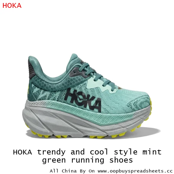 HOKA trendy and cool style mint green running shoes
