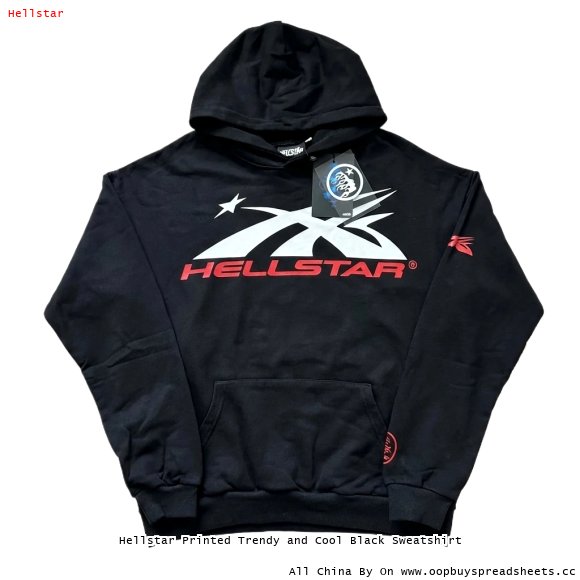 Hellstar Printed Trendy and Cool Black Sweatshirt