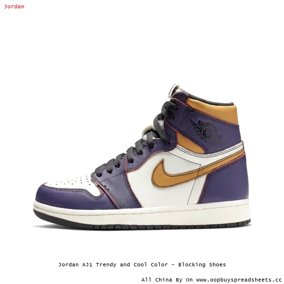 Jordan AJ1 Trendy and Cool Color - Blocking Shoes