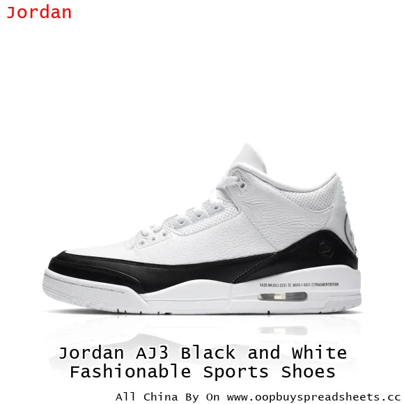 Jordan AJ3 Black and White Fashionable Sports Shoes