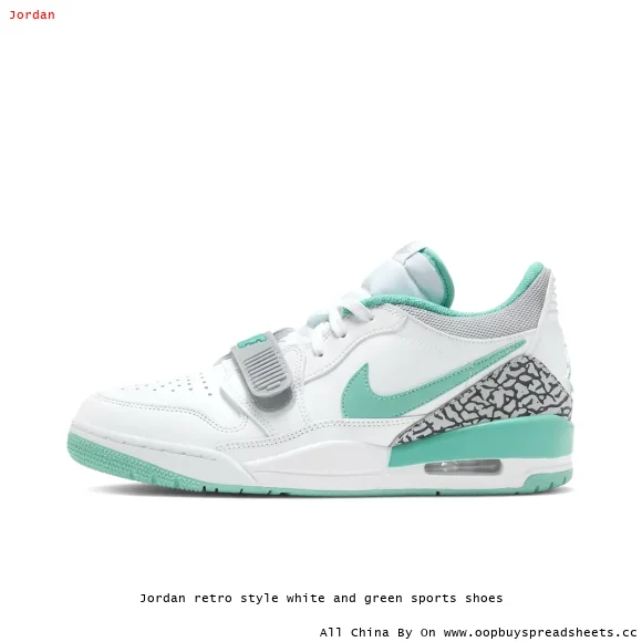 Jordan retro style white and green sports shoes