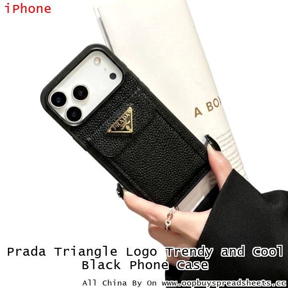 Prada Triangle Logo Trendy and Cool Black Phone Case