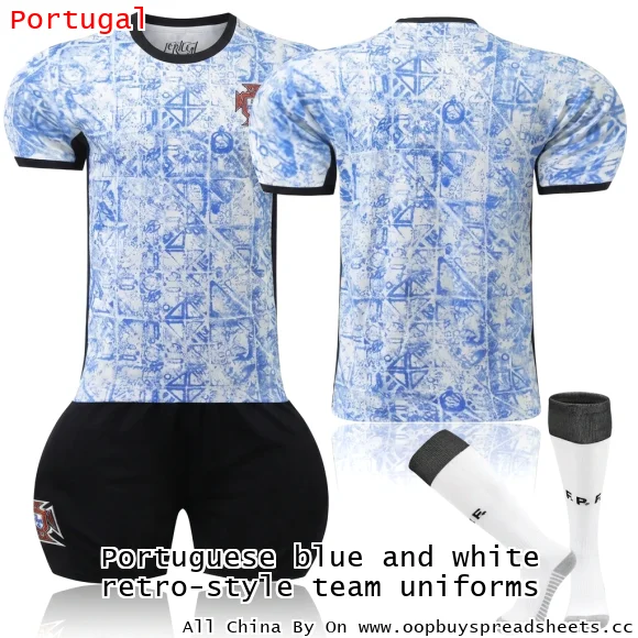 Portuguese blue and white retro-style team uniforms