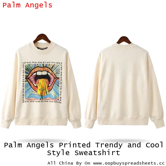 Palm Angels Printed Trendy and Cool Style Sweatshirt