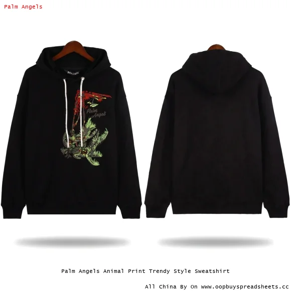 Palm Angels Animal Print Trendy Style Sweatshirt