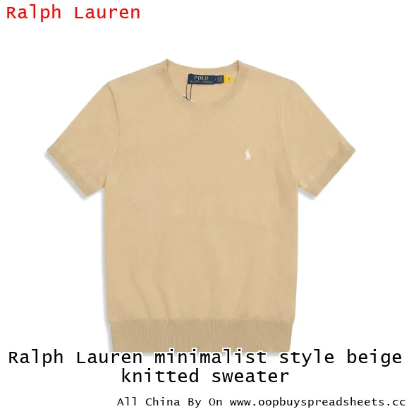 Ralph Lauren minimalist style beige knitted sweater