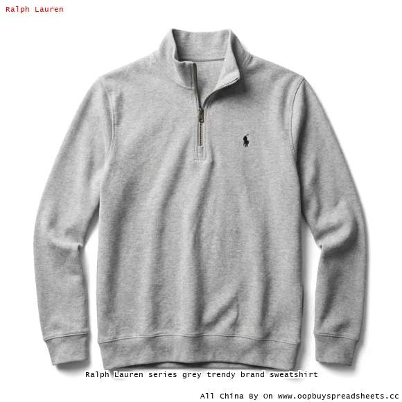 Ralph Lauren series grey trendy brand sweatshirt