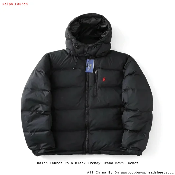 Ralph Lauren Polo Black Trendy Brand Down Jacket