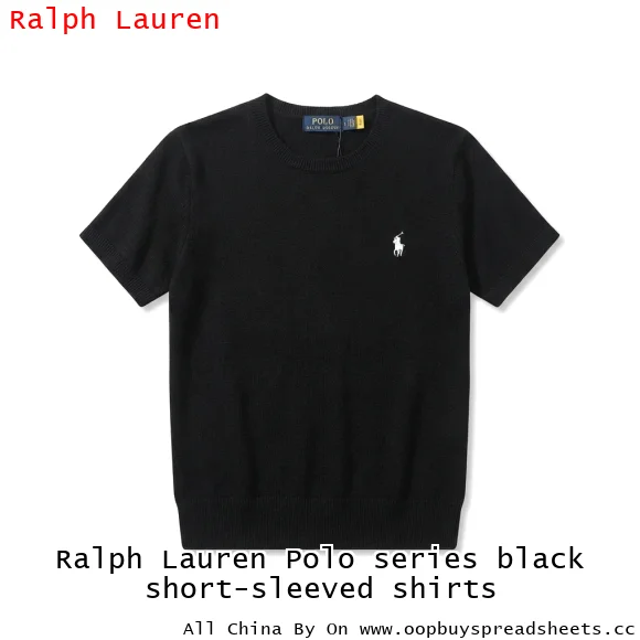 Ralph Lauren Polo series black short-sleeved shirts