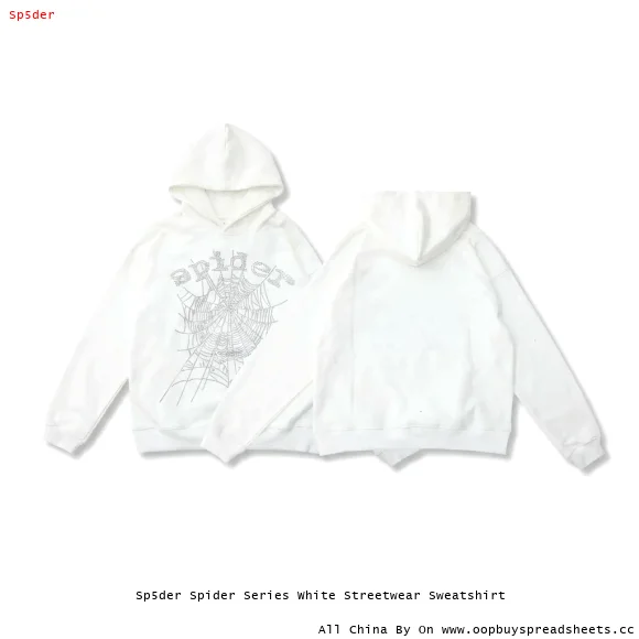 Sp5der Spider Series White Streetwear Sweatshirt