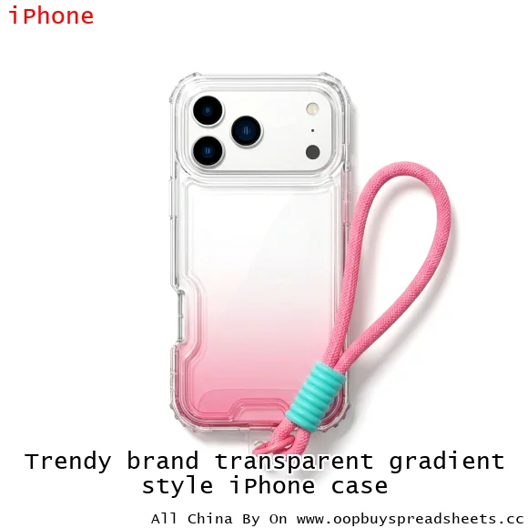 Trendy brand transparent gradient style iPhone case