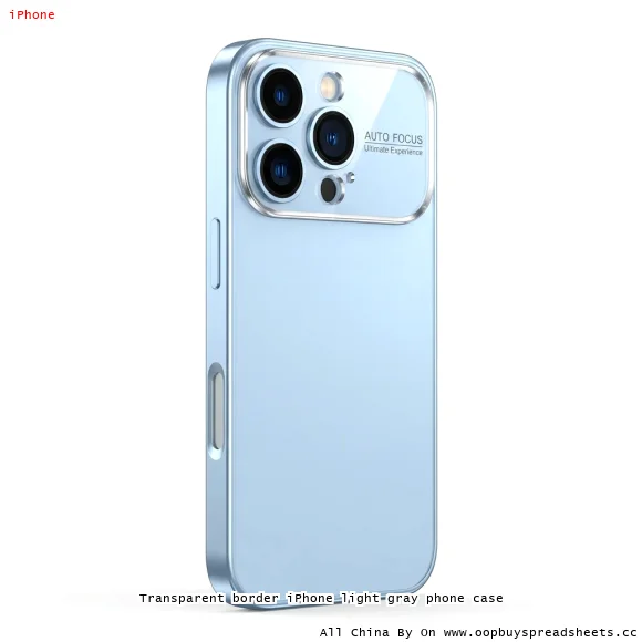 Transparent border iPhone light gray phone case
