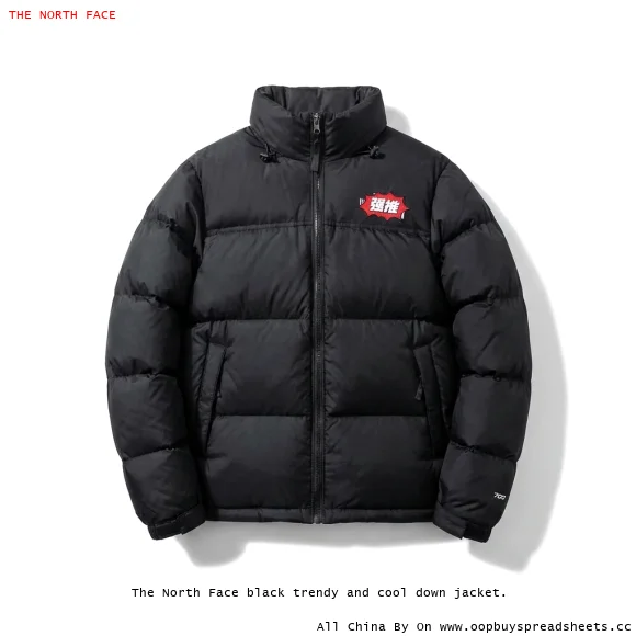 The North Face black trendy and cool down jacket.