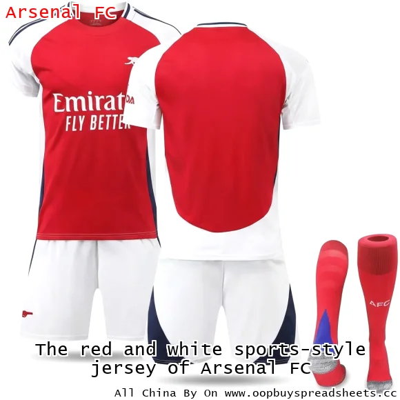 The red and white sports-style jersey of Arsenal FC