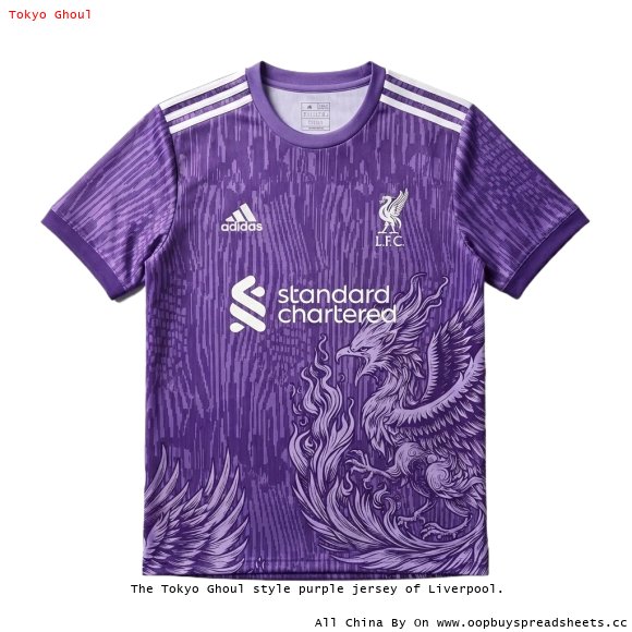 The Tokyo Ghoul style purple jersey of Liverpool.