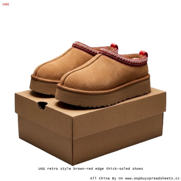 UGG retro style brown-red edge thick-soled shoes