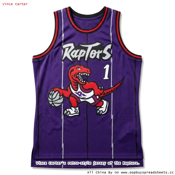 Vince Carter's retro-style jersey of the Raptors.