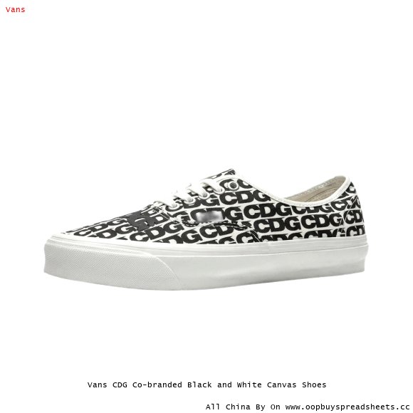 Vans CDG Co-branded Black and White Canvas Shoes