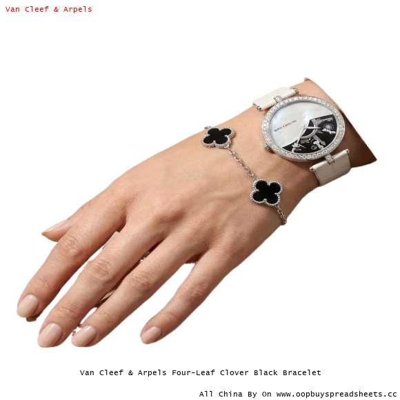 Van Cleef & Arpels Four-Leaf Clover Black Bracelet