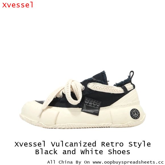 Xvessel Vulcanized Retro Style Black and White Shoes