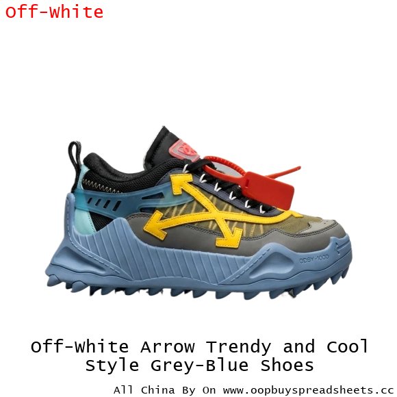 Off-White Arrow Trendy and Cool Style Grey-Blue Shoes